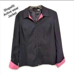 SHAPEFX Activewear Women's Training Jacket Black w/Pink